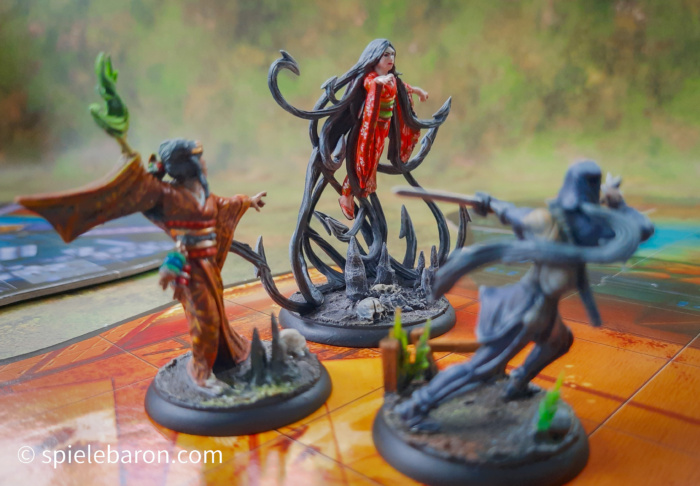Shadows of Brimstone, Forbidden Fortress, FoFo, Soceress and Ninja vs Harionago, Miniatures, painted