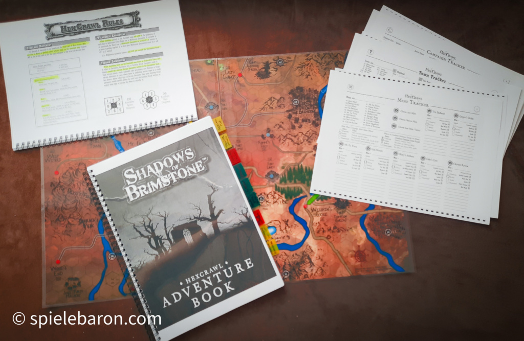 Shadows of Brimstone, Hexcrawl, Overland Map, Rules, Adventure Book, Tracking Sheets
