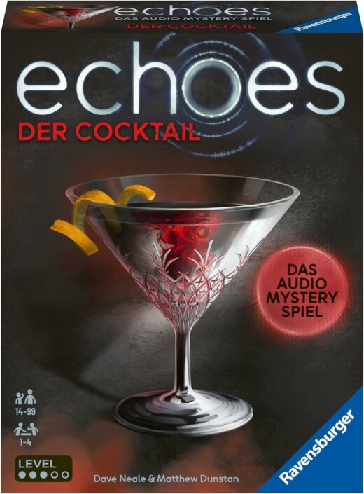 Bild des Covers der Spielschachtel des Audio-Mystery-Spiels Echoes: Der Cocktail