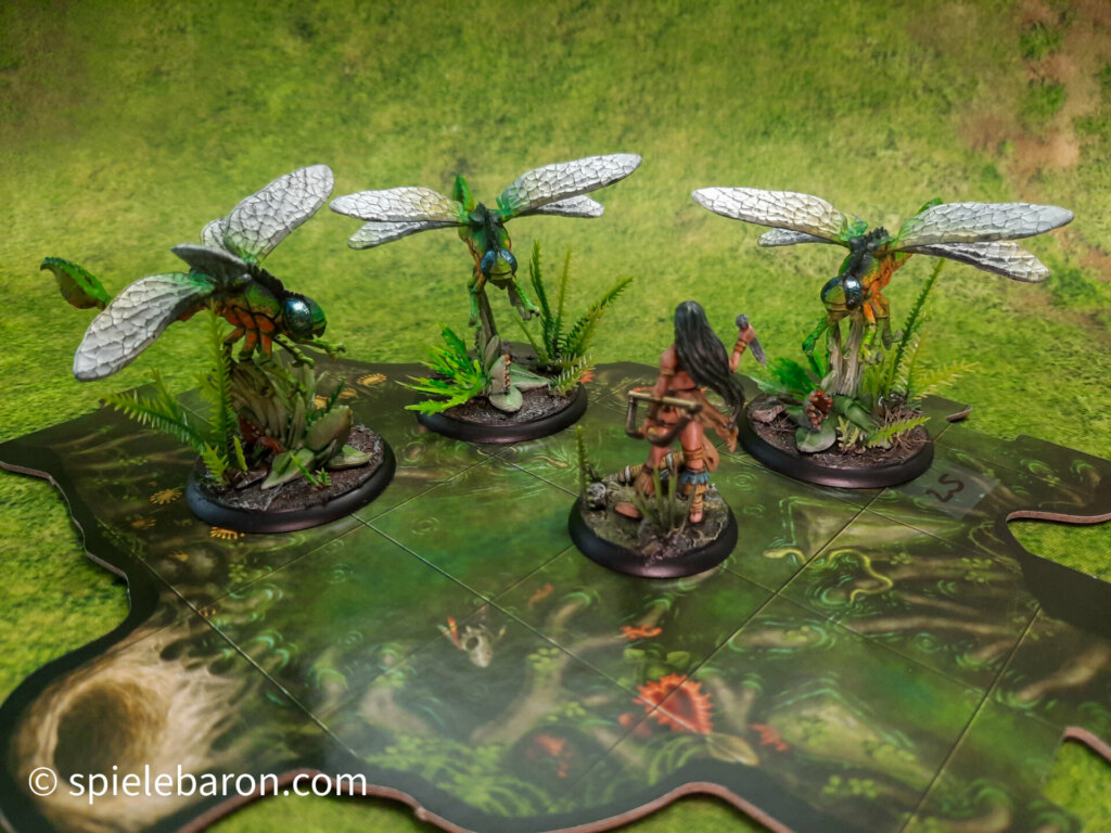 Foto Miniature Showcase: Jargono Native faces off against a Swarm of Swamp Stingers, Medium Enemies